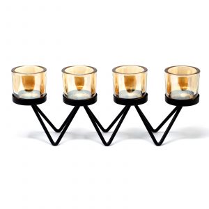 Candelabro de Ferro  Zigzag 4 Velas