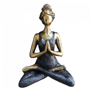 Yoga Lady Figure  Bronze & Preto 24cm