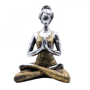 Ioga Lady Figura Prata e Ouro 24cm