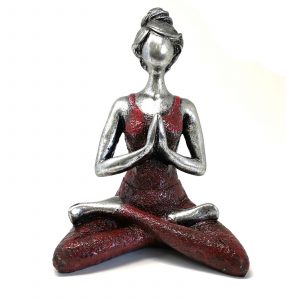 Yoga Lady Figure  Prata & Bordeaux 24cm