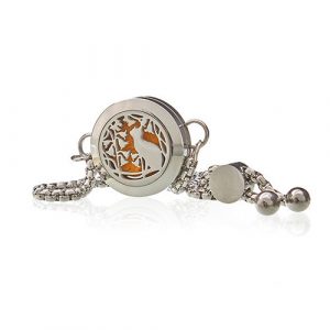 Pulseira difusora  gato e flores  20mm