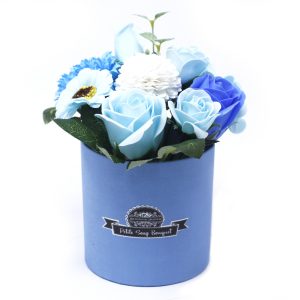 Flores de sabão em Caixa  Azul